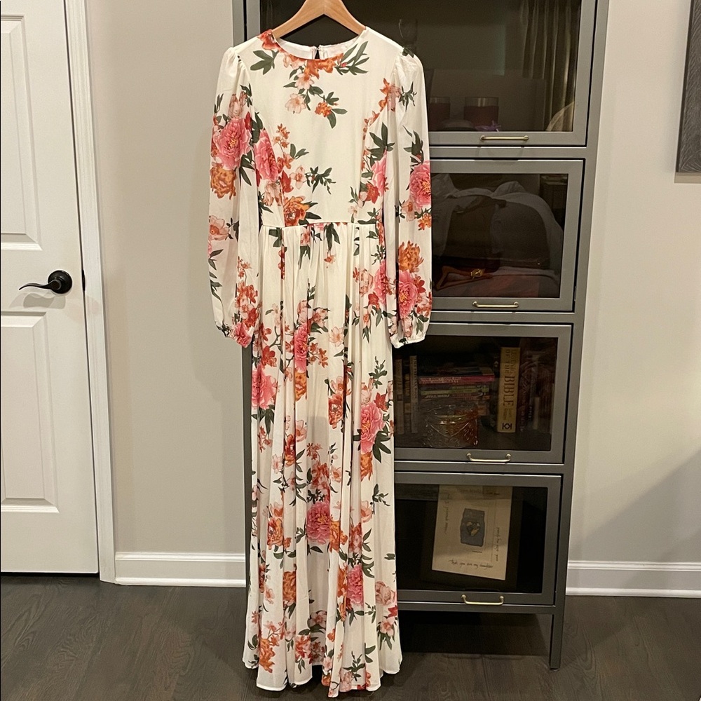 Floral Maxi Dress with Long Sleeves